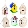 Fun Express DIY Church Birdhouse Craft Kits for Kids Ages 8-12 – Wooden Bird Houses to Paint 12 Pack | Unfinished Wood Crafts for Spring & Summer | Bulk Party Favors for Classroom & Camp Projects