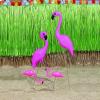 Fun Express Mini Pink Flamingo Lawn Ornaments (2 Pieces, 8″ with 12″ Stakes) Lawn Decor, Unique and Quirky Home Decor & Gifts, Party Decorations