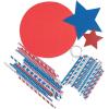 Fun Express Patriotic USA Straw Wreath Craft Kit – Makes 3 – DIY 4th of July Craft Kits