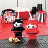 Fun Express Set of 12 Pieces Ninja Cups with Flexible Straws, Holds 20 oz, BPA Free Plastic, Birthday Party supplies, Black & Red