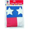 Fun Express Stars & Stripes Plastic Trash Can Cover, 1 Cover, Great Decoration for Cookouts, 4th of July, Memorial Day and Verteran’s Day Events