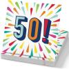 50th Birthday Burst Paper Luncheon Napkins, 16 Count – 6.5″ Disposable Colorful Party Napkins for Milestone Birthday Celebrations & Tableware Decorations
