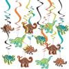 Fun Express – Dino Dig Dangling Swirls for Birthday – Party Decor – Hanging Decor – Spirals & Swirls – Birthday – 12 Pieces