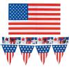 Fun Express – Patriotic Outdoor Decorating Kit (3pc) for Fourth of July – Party Decor – General Decor – Decorating Kits – Fourth of July – 3 Pieces