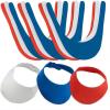 Fun Express – Red, White & Blue Foam Visors for Fourth of July – Apparel Accessories – Hats – Visors – Fourth of July – 12 Pieces