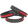 Fun Express – Thin Red Line Rubber Bracelet for Fourth of July – Jewelry – Bracelets – Rubber Bracelets – Fourth of July – 12 Pieces