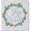 Fun Express “Joy to the World” Wooden Wall Sign – Rustic Christmas Home Decor Inspirational Holiday Message – Mantels Entryways Living Rooms – 12″ x 8″ Beautifully Crafted for Holiday Cheer – 1 Piece