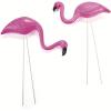 Fun Express Mini Pink Flamingo Lawn Ornaments (2 Pieces, 8″ with 12″ Stakes) Lawn Decor, Unique and Quirky Home Decor & Gifts, Party Decorations
