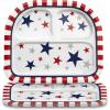 Fun Express Patriotic Party Star Paper Dinner Plates – American Flag Patriotic Disposable Paper Plates – Tableware Perfect for Fourth of July Memorial Day – Independence Day Decorations – 8 Pieces