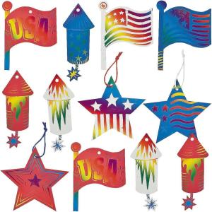 4Th of July Magic Scratch Ornaments – Crafts for Kids and Fun Home Activities