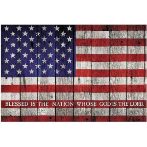 Fun Express – American Flag With Verse Backdrop Banner for Fourth of July – Party Decor – Wall Decor – Preprinted Backdrops – Fourth of July – 3 Pieces