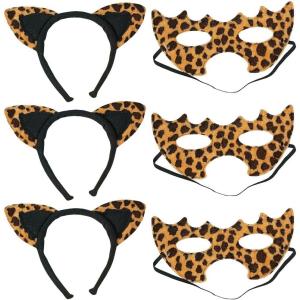 Fun Express – Leopard Headband W/mask (1 Set Dc) for Halloween – Apparel Accessories – Costume Accessories – Costume Props – Halloween – 6 Pieces