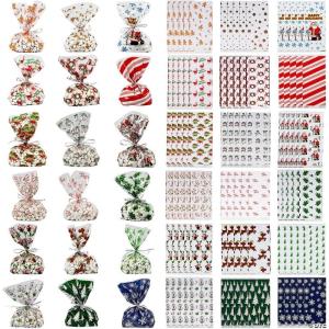 Fun Express – Mega Holiday Cellophane Bags for Christmas – Party Supplies – 240 Pieces