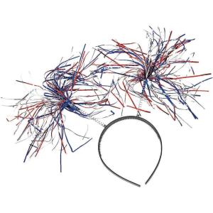 Fun Express – Patriotic Tinsel Head Boppers 1 pc for Fourth of July – Apparel Accessories – Hats – Head Boppers – Fourth of July – 1 Piece Multicolored