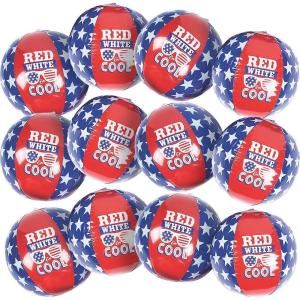 Fun Express – Patrotic Beach Ball for Fourth of July – Toys – Inflates – Beach Balls – Fourth of July – 12 Pieces