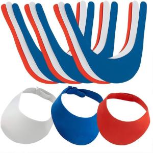 Fun Express – Red, White & Blue Foam Visors for Fourth of July – Apparel Accessories – Hats – Visors – Fourth of July – 12 Pieces