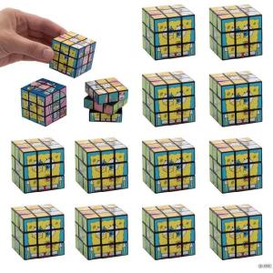 Fun Express 1 1/2″ Mini Spongebob Squarepants Character Magic Plastic Puzzle Cubes – 12 Pieces