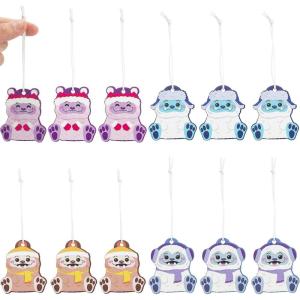 Fun Express 1 1/2″ x 1 3/4″ Mini Yeti-Shaped Wood Christmas Ornaments – 12 Pieces
