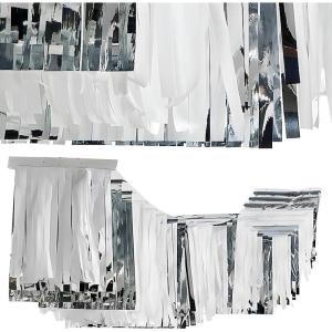 Fun Express 12 Ft. Silver Metallic Foil & Tissue Paper Ceiling Decoration