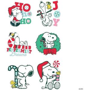 Fun Express 16″ – 19 1/2″ Peanuts Snoopy & Woodstock Peppermint Cardstock Wall Cutouts – 6 Pieces
