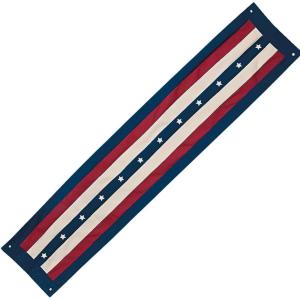 Fun Express 4th of July Decorations Patriotic Bunting Banner – Red White and Blue Vintage Americana Decor for Outdoor Indoor Use | American Flag Bunting Flags for Porch Pillar Window Independence Day