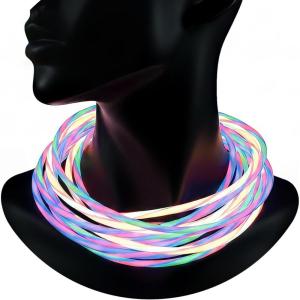 Fun Express 50-Piece Glow-in-The-Dark Swizzle Necklaces Assorted Colors – Bulk Party Pack for Halloween, Christmas, Neon Events, Birthdays, & Holiday Celebrations