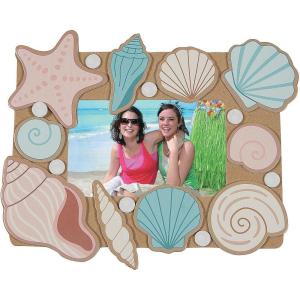 Fun Express 7 1/2″ x 6 1/4″ Seashell Picture Frame Magnet Craft Kit – 12 Pieces