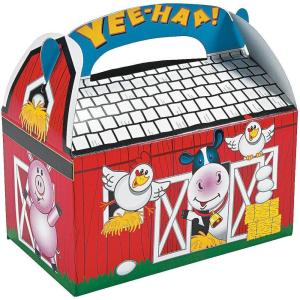 Fun Express Barn Treat Box Set for Farm-Themed Parties – Perfect for Birthday Celebrations Country-Farm Event Favors & Treat Packaging – Ideal for Rustic Farmhouse Themed Parties – 8 Boxes