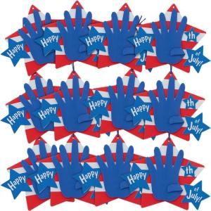 Fun Express Happy 4th of July Handprint Sign Craft Kit – Craft Kits – 12 Pieces
