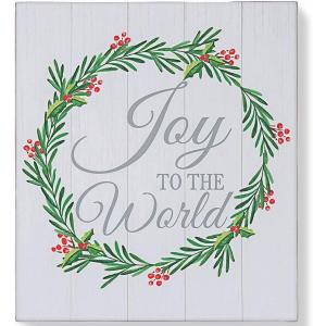 Fun Express “Joy to the World” Wooden Wall Sign – Rustic Christmas Home Decor Inspirational Holiday Message – Mantels Entryways Living Rooms – 12″ x 8″ Beautifully Crafted for Holiday Cheer – 1 Piece