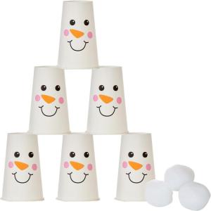Fun Express Kids Bowling Set Holiday Snowball Bowling Game – Indoor Games for Toddlers | Winter Toys Bowling Pins Party Entertainment | Safe Soft Materials for Family Fun Activities