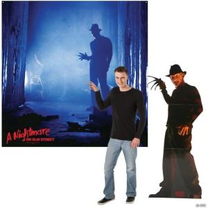 Fun Express Nightmare on Elm Street Polyester Backdrop & Cardboard Cutout Stand-Up Kit – 2 Pieces