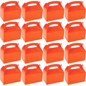 Fun Express Orange Treat Favor Boxes – Set of 12 – Halloween and Party Supplies
