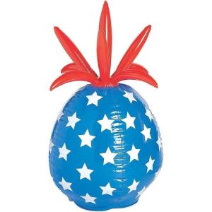 Fun Express Patriotic Pineapple Inflatable – 24 Inches Tall Perfect for 4th of July Parties BBQs Poolside Fun Summer Celebrations – Backyard Décor and Beach Parties Red White & Blue Design – 1 Piece