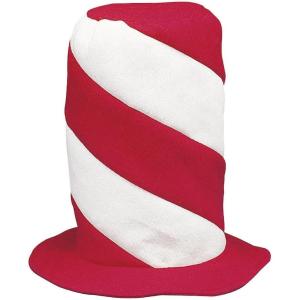 Fun Express Red and White Swirl Stovepipe Hat – Costume Accessories