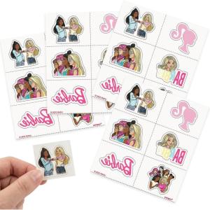 Pink Barbie™ & Friends Temporary Tattoos – 24 Ct. Colorful Party Favors (1.5″) – Safe, Non-Toxic Tattoos for Barbie™-Themed Birthdays, Girls’ Celebrations & Favor Bags