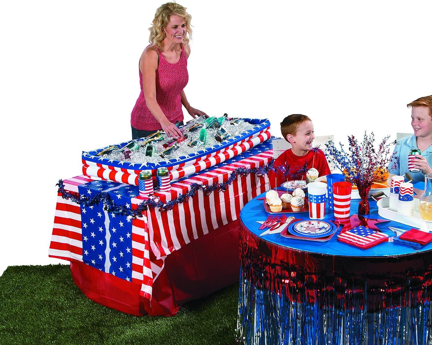 image:imagePatriotic Red White and Blue Tinsel Garland for 4th of July or Memorial Day Decorations 24 feet Party Supplies and Decor