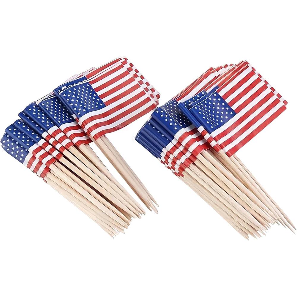 image:imageFun Express  Usa Flag Cake Picks For Fourth of July  Party Supplies  Serveware amp Barware  Picks amp Stirrers amp Parasols  Fourth of July  144 Pieces