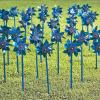 Fun Express 144 Pieces Blue Pinwheels, Child Abuse Awareness, 4th of July Parades, Party Supplies