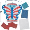 Fun Express USA Patriotic Butterfly Glitter Mosaic Craft Kit – Makes 12 – Fourth of July Crafts for Kids