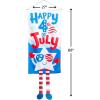 Patriotic “Happy 4th of July” Star Dangle-Leg Door Sign – (27″ x 68″) 1 Pc – Polyester Material- Ideal for Independence Day and National Celebrations