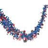Patriotic Red, White and Blue Tinsel Garland for 4th of July or Memorial Day Decorations – 24 feet – Party Supplies and Decor