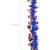 Patriotic Red, White and Blue Tinsel Garland for 4th of July or Memorial Day Decorations – 24 feet – Party Supplies and Decor