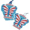 Fun Express USA Patriotic Butterfly Glitter Mosaic Craft Kit – Makes 12 – Fourth of July Crafts for Kids