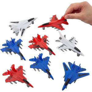 Fun Express – USA Fighter Jet Pullbacks for Fourth of July – Toys – Vehicles – Cars & Boats & Racers – Fourth of July – 12 Pieces