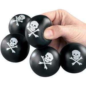 Mini Skull and Cross Bones Stress Balls – 24 Pack – Pirate Party Favors and Halloween Handouts