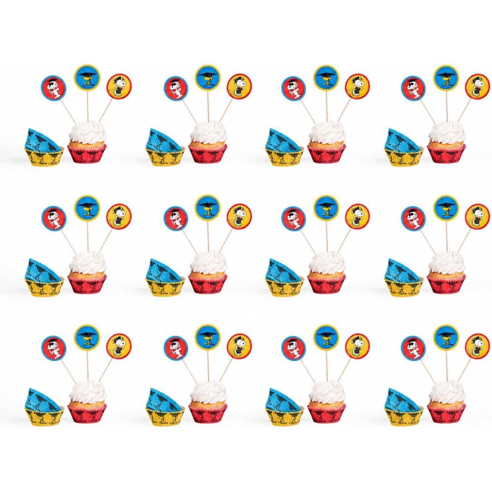 image:imageFun Express Peanuts Graduation Paper Cupcake Liners with Picks 3 100 Pc Bulk