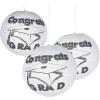 Fun Express – Congrats Grad White Paper Lanterns for Graduation – Party Decor – Hanging Decor – Lanterns – Graduation – 6 Pieces