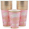Fun Express 5 1/4″ 16 oz. Pink Congrats Graduation Disposable Paper Cups – 12 Ct.