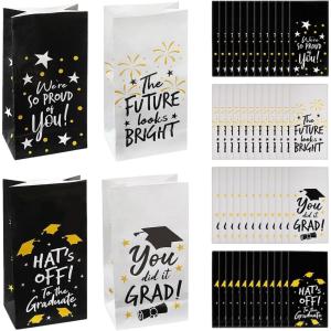 Fun Express 5″ x 10″ Graduation Treat Bags with Stickers, 48 Pieces